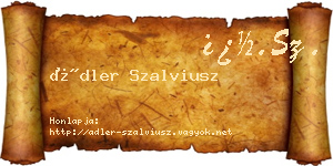 Ádler Szalviusz névjegykártya